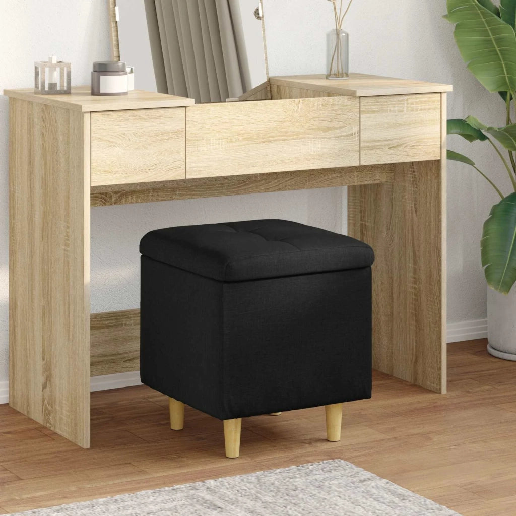 Pouf contenitore con cuscino Nero 40 x 40 x 45 cm Tessuto 876805
