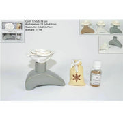 Trade Shop - Set Deoambiente Vaniglia 15ml Con Profumatore Ceramica Idea Regalo 3col Ca006555 -