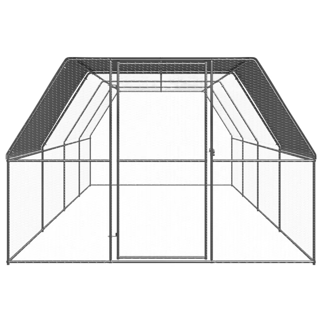 Pollaio per Esterni 3x8x2 m in Acciaio Zincato 3089326