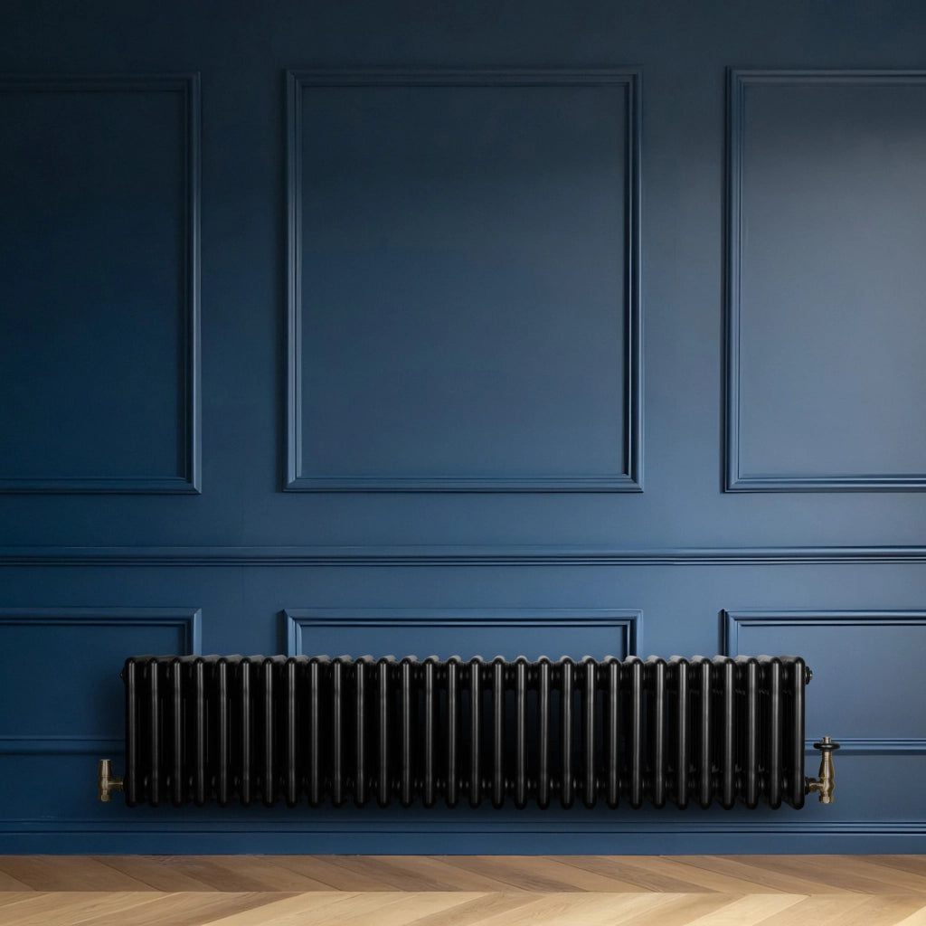 Radiatore Tradizionale 4 Colonne Orizzontale Nero 300 x 1370 mm