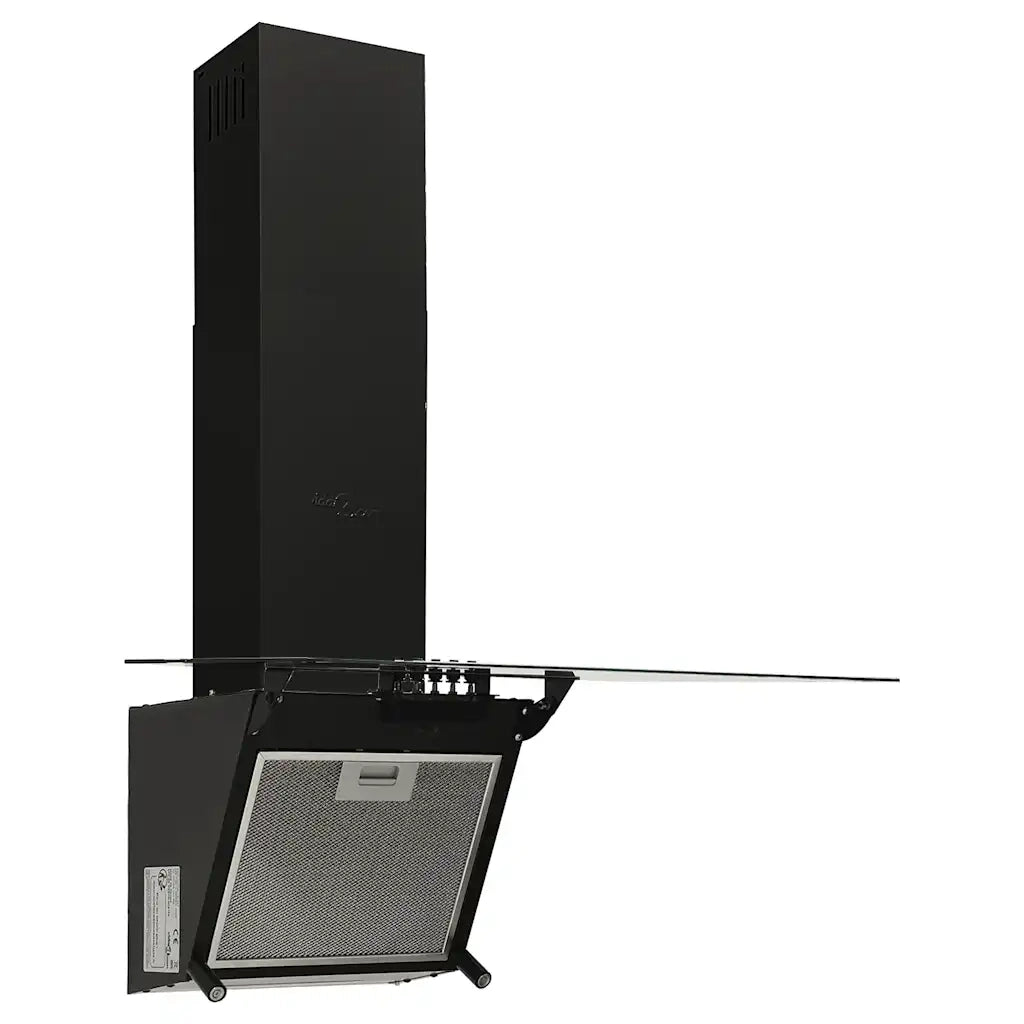 Cappa a Parete 60 cm in Acciaio e Vetro Temperato Nero 51667