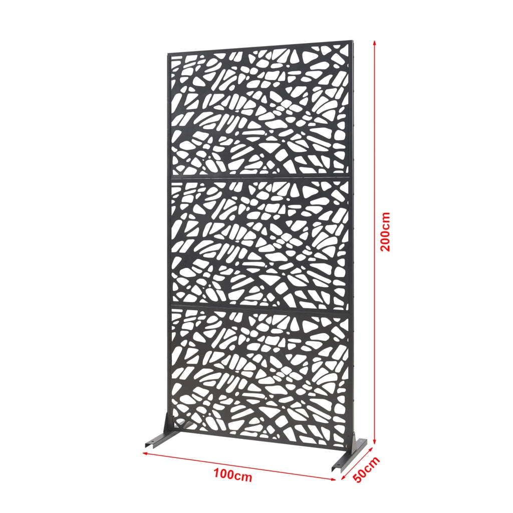 Parete divisoria in acciaio 200 x 100 x 50 cm nera 03_0009279