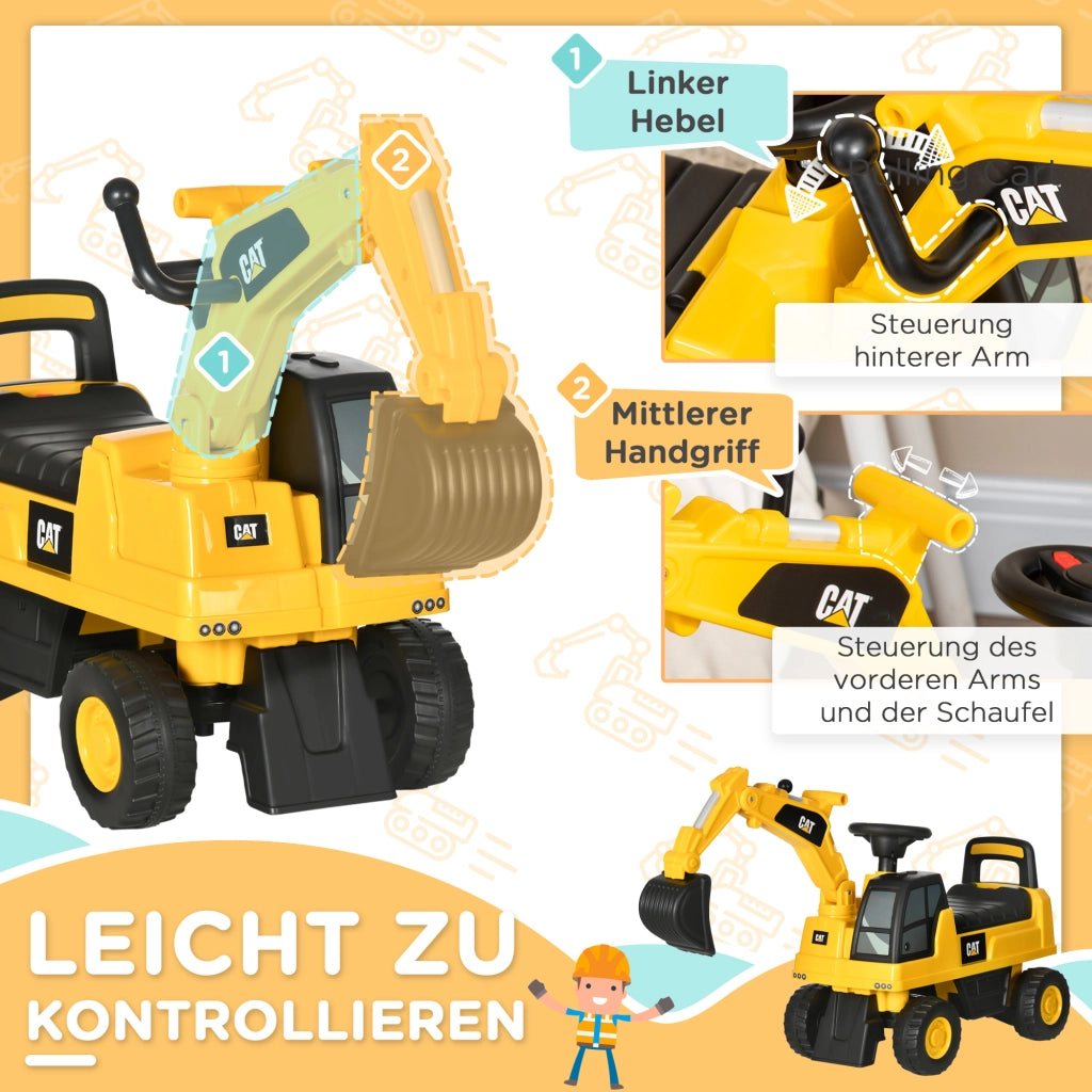 Tractor Giocattolo con Paletta Movibile e Ruote Antiscivolo ¨C zephmum ¨C giallo+nero 85x27.5x47.5 cm