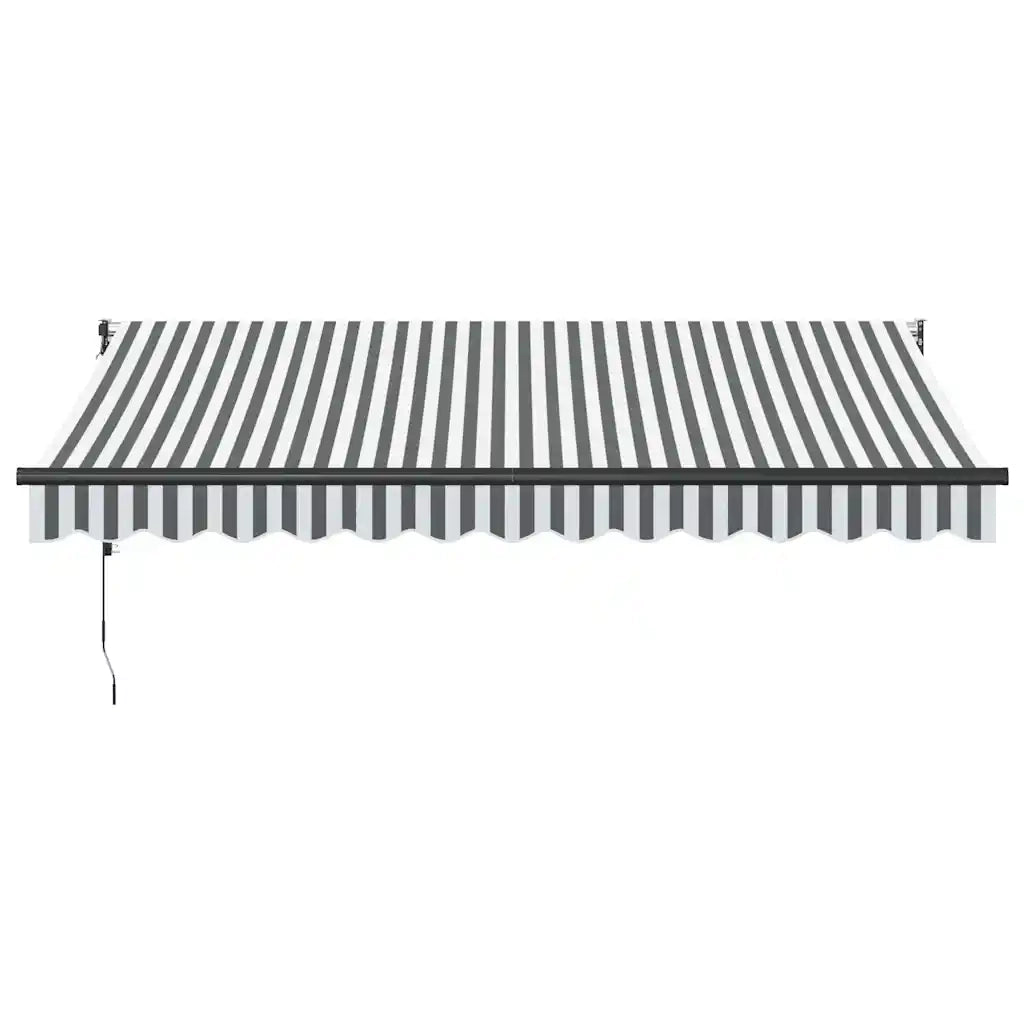 Tenda Retrattile Antracite e Bianca 3,5x2,5m Tessuto/Alluminio