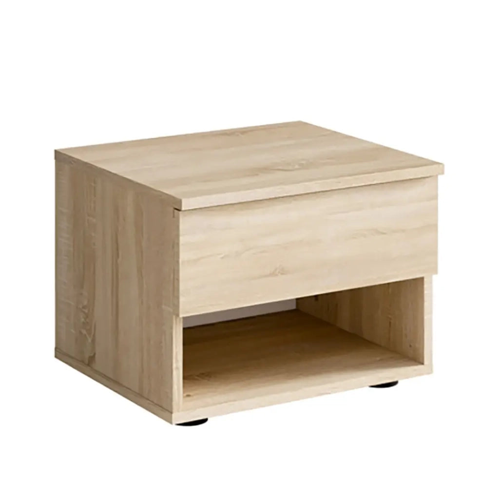 Set di 2 comodini - 1 vano e 1 cassetto - colore rovere sonoma - Collezione NOFI
