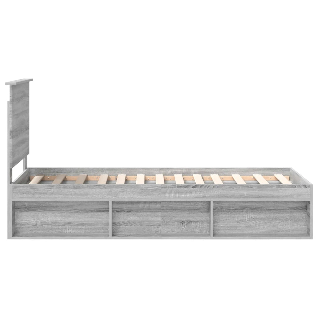 Struttura del letto Grigio Sonoma 75 x 190 cm Pino massello