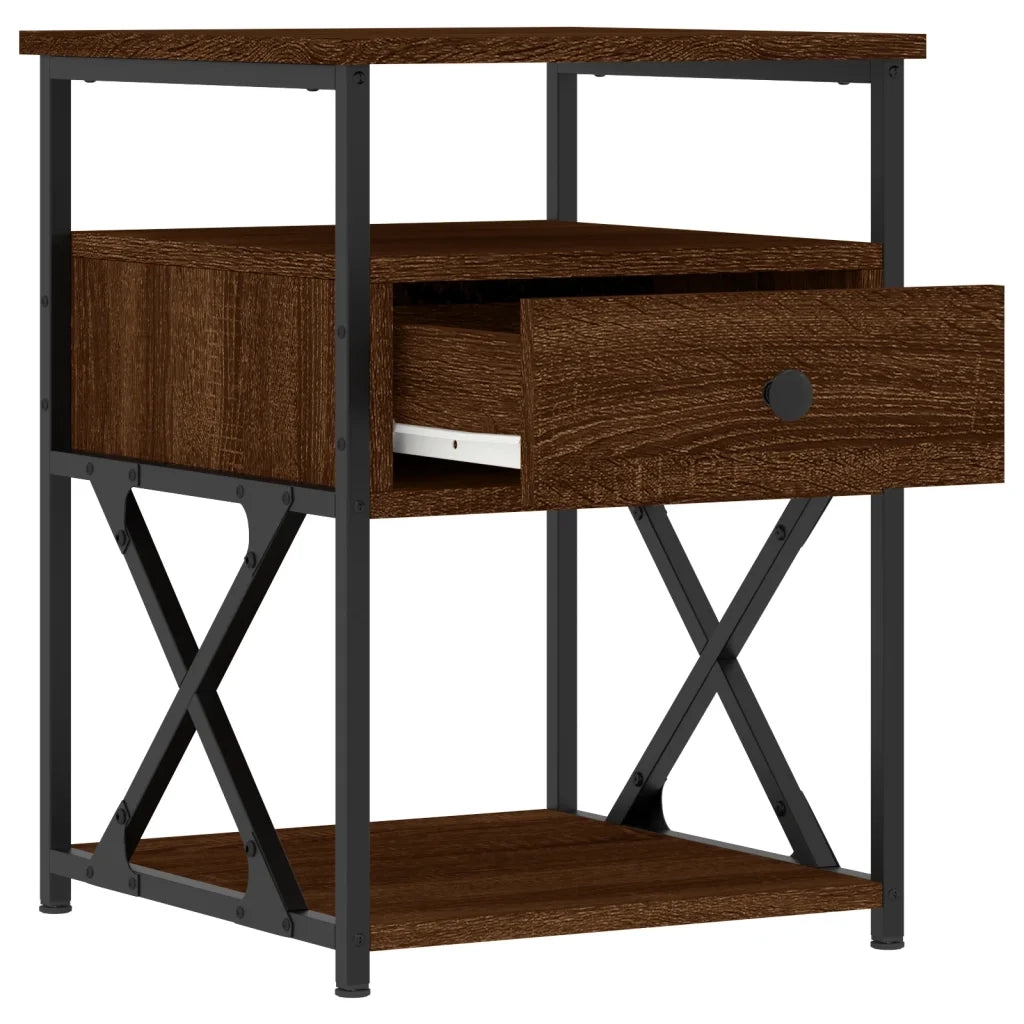 Comodini 2 pz Rovere Marrone 40x42x55 cm in Legno Multistrato 826082