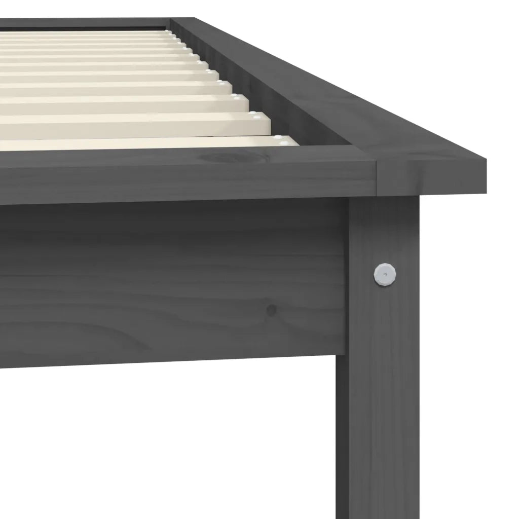 Giroletto Grigio 90x190 cm Single in Legno Massello di Pino 820573