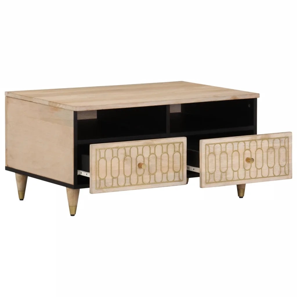 Tavolino da salotto | Tavolino da caff¨¨ | Tavolino da Soggiorno 80x54x40 cm in Legno Massello di Mango