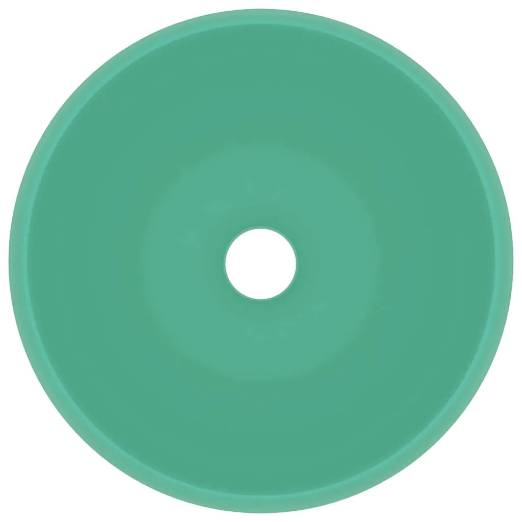 Lavandino Lusso Rotondo Verde Chiaro Opaco 40x15 cm in Ceramica 147002