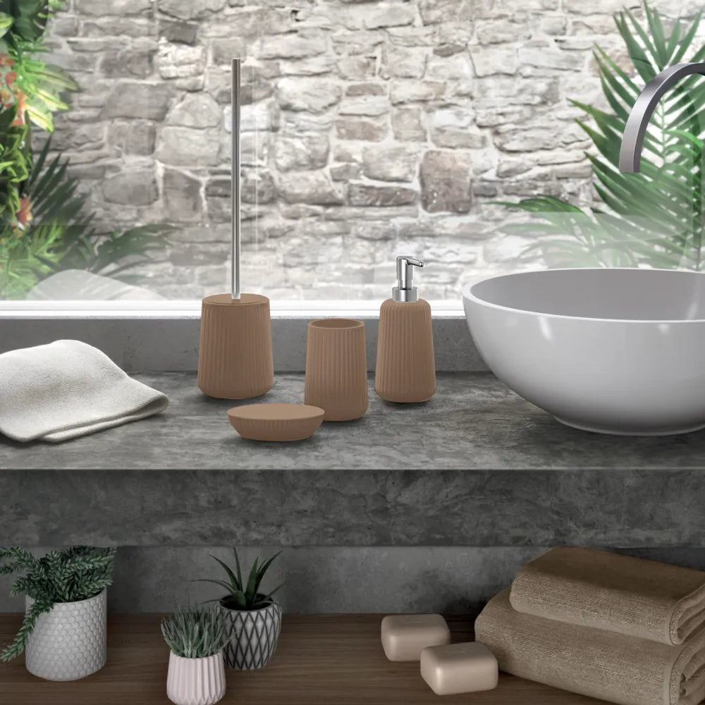 Portascopino Gedy in ceramica tortora | Marika