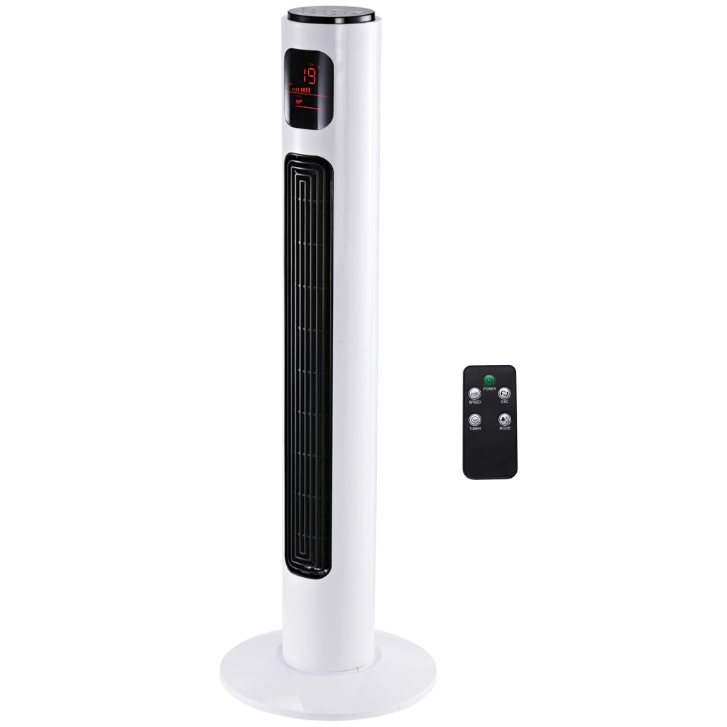 Ventilatore a colonna con telecomando 96 cm oscillante 45 W 3 velocit¨¤ ¨C zephmum ¨C Bianco