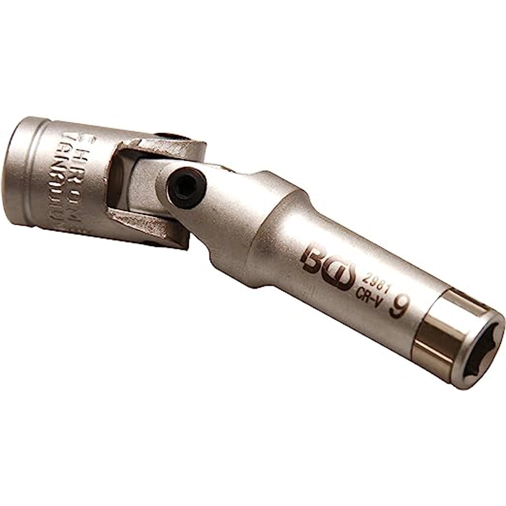 CHIAVE A BUSSOLA INSERTO PER CANDELETTE SNODATA ESAGONALE ATTACCO 3/8" 9mm BGS BGS2981