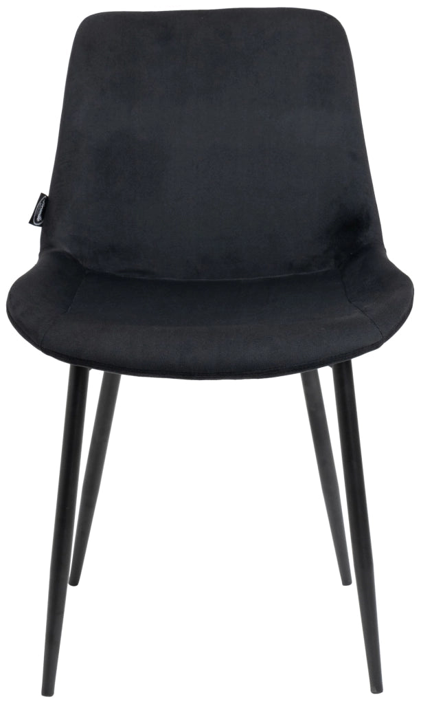 Set di 2 sedie da pranzo Victoria in velluto nero