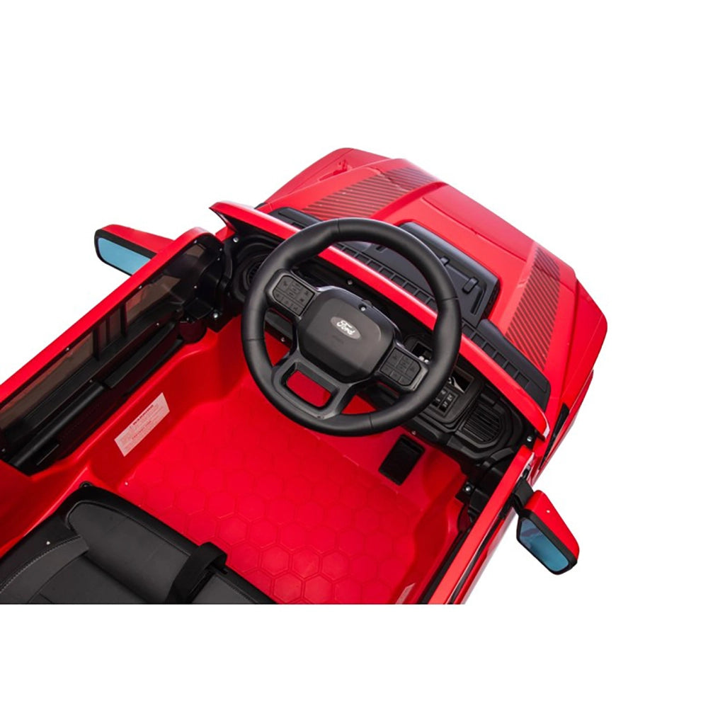 Macchina Elettrica per Bambini Ford Raptor 12V con Telecomando Bluetooth Luci LED e Tappetini Rosso