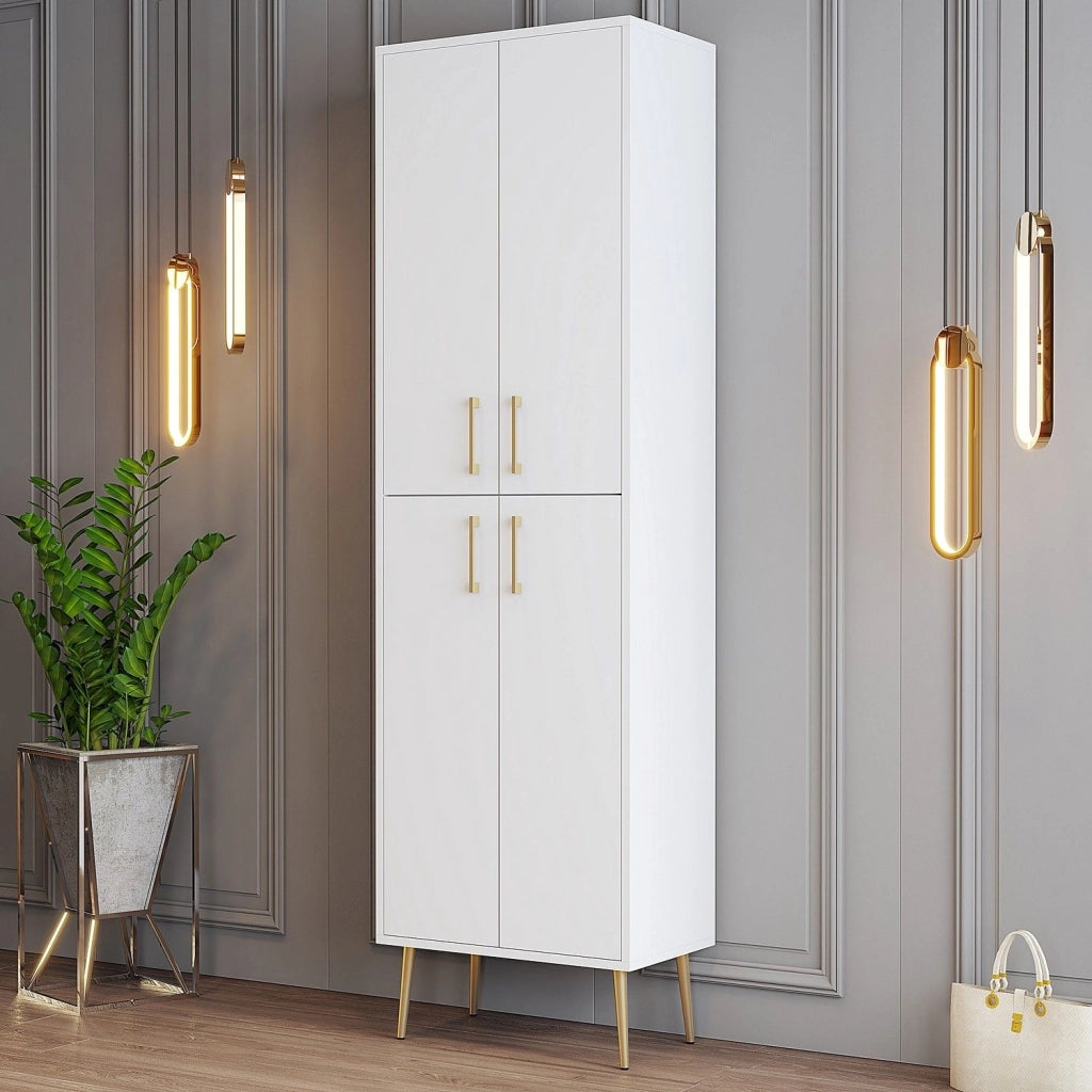 Laino, Armadio Multiuso Grande 6 Ripiani, 60x202h cm Bianco