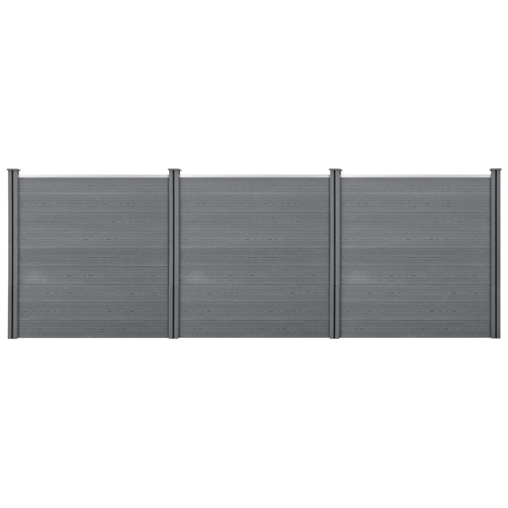 Recinzione frangivento e per la privacy in legno composito (WPC) 183 x 531 cm grigio 03_0001450