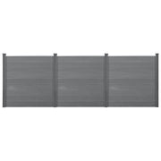 Recinzione frangivento e per la privacy in legno composito (WPC) 183 x 531 cm grigio 03_0001450