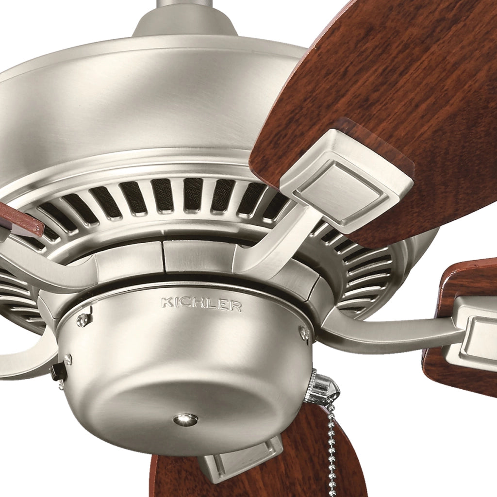 Ventilatore soffitto Kichler Canfield 76cm nichel spazzolato noce