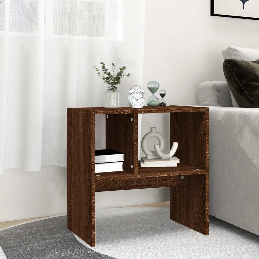 Tavolino da Salotto Rovere Marrone 50x30x50cm Legno Multistrato cod mxl 11783