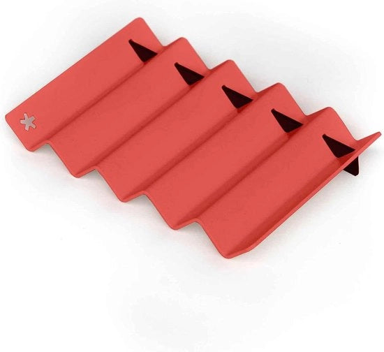 Piatto per sapone a zig-zag con disegno a motivi geometrici - Rosso Corallo