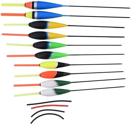 Accessori per pesca - Haken per pesca a strascico - 10 pezzi - Diversi modelli - Flottanti - Accessori - Adatti per acqua dolce.