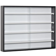Libreria a Parete con Ripiani Regolabili in Vetro e Legno ¨C zephmum ¨C Nero e Bianco 80x9.5x60 cm