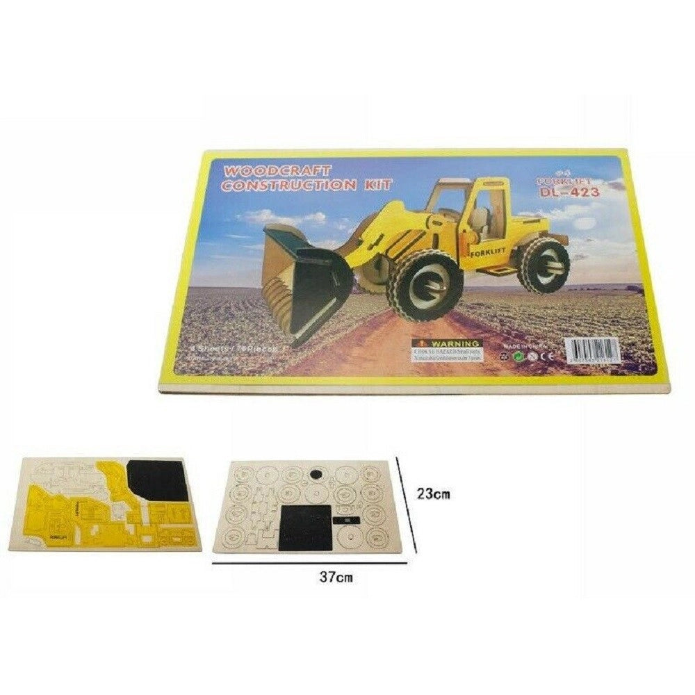 Trade Shop - Puzzle 3d Legno Escavatore Modellino Modellismo Collezione Gioco Bambini 07344 -
