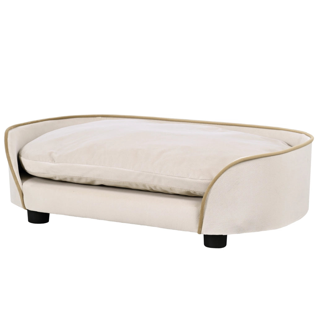 Divano per cani con cuscino amovibile ¨C zephmum ¨C 66x43x19.5 cm beige