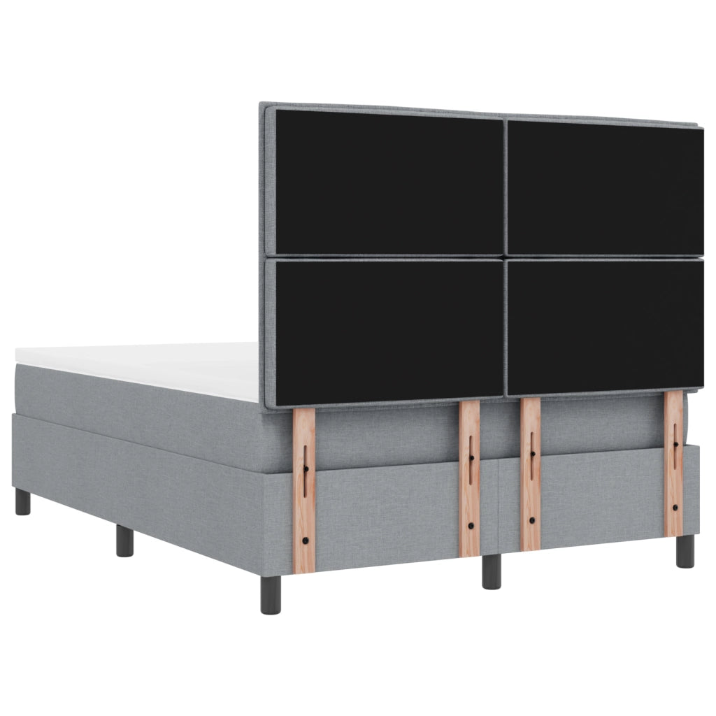 Letto con rete a molle grigio chiaro 140x200 cm tessuto