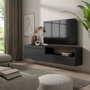 Mobile TV, 200x35x45cm, soggiorno, Per TV fino a 80", da appendere, Nero RF2192