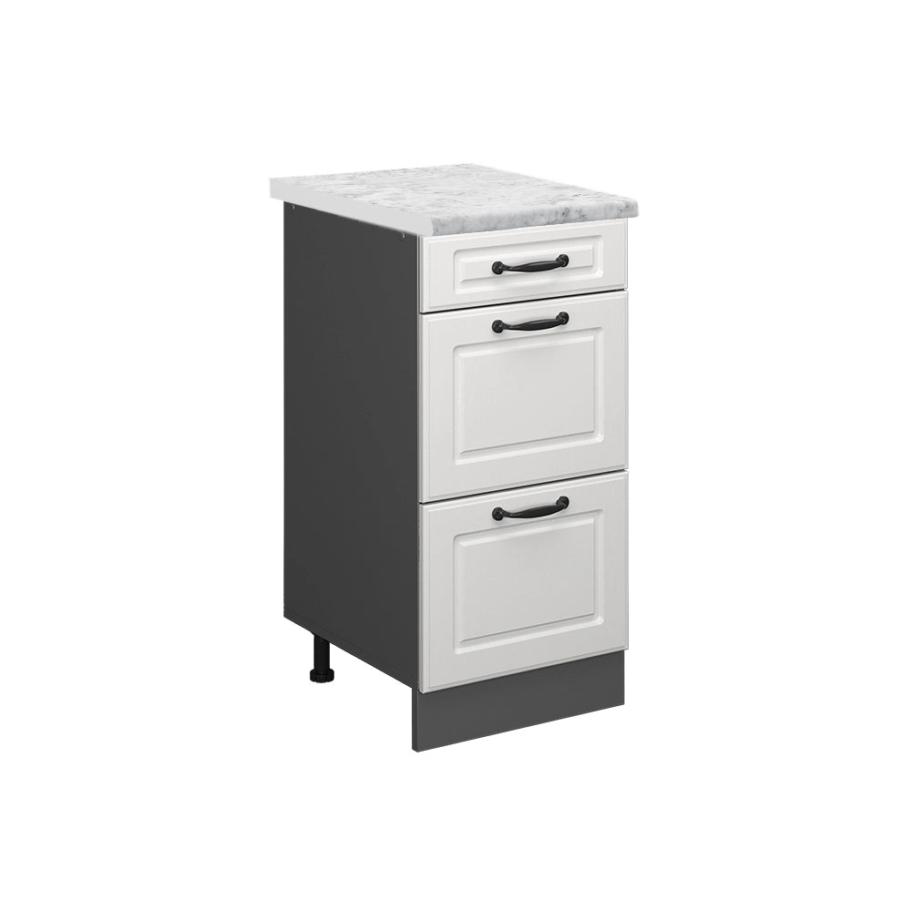 Vicco Mobiletto base per cucina Bianco casa di campagna 40 cm PL Marmo