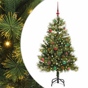 Albero di Natale | Decorazioni natalizie artificiale pieghevole con coni Verde 150 cm