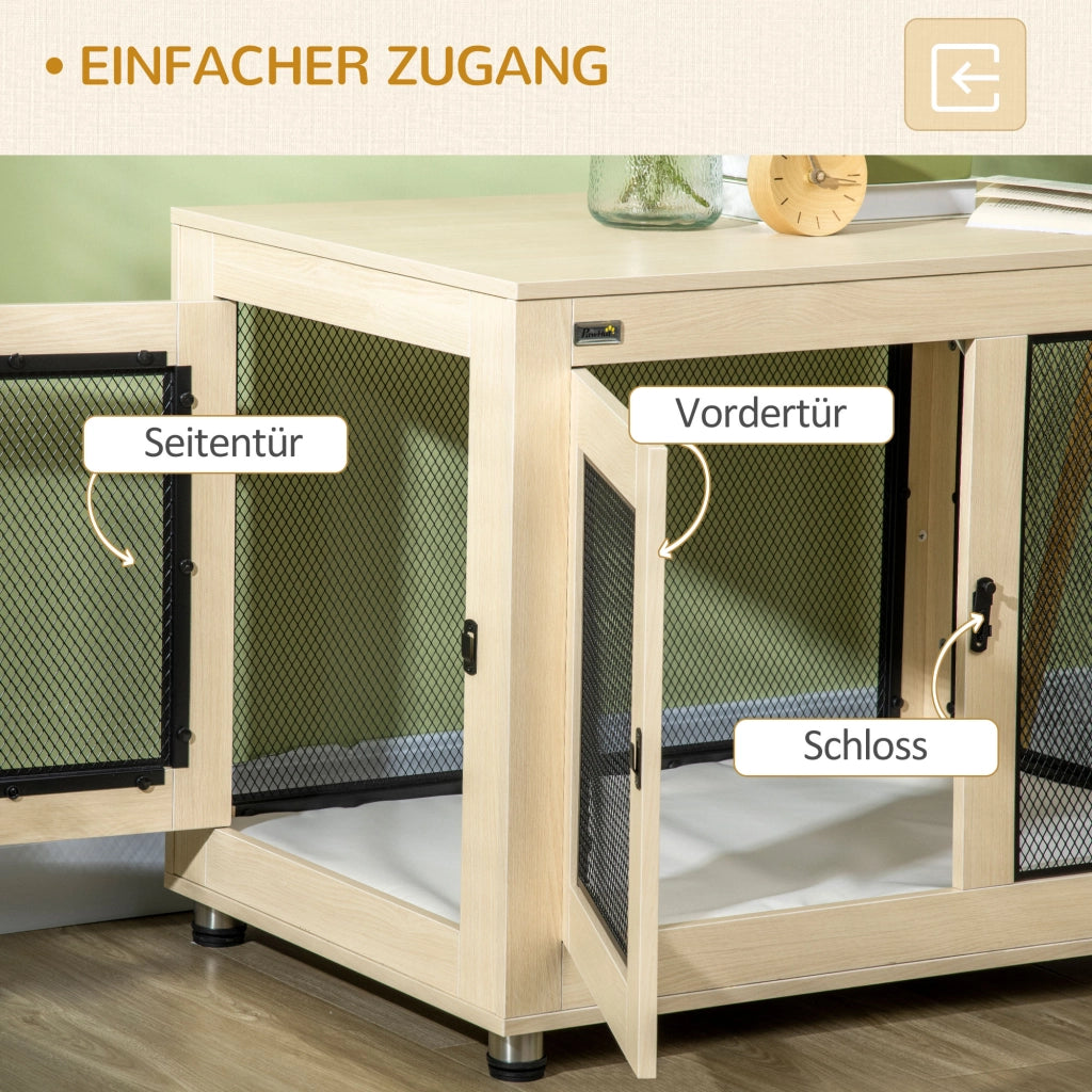 Casetta per Cani ¨C zephmum ¨C Naturale e Nero 94x60x71.5