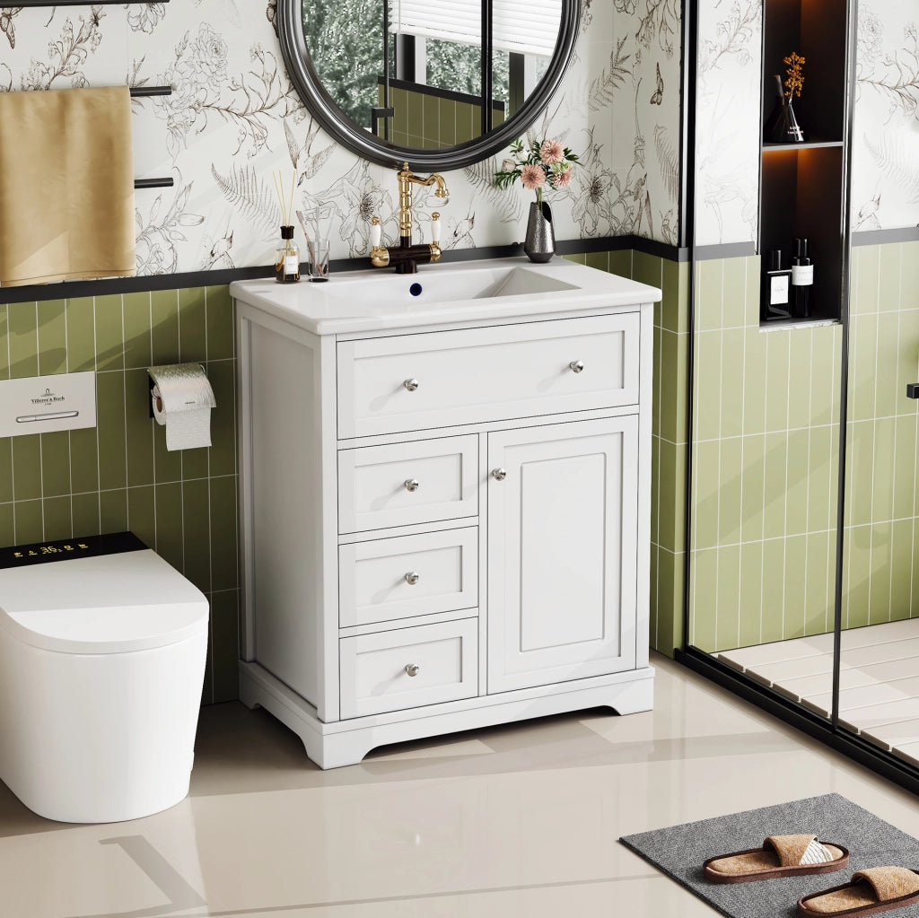 Mobile bagno con lavabo integrato bianco 76x46x87 cm