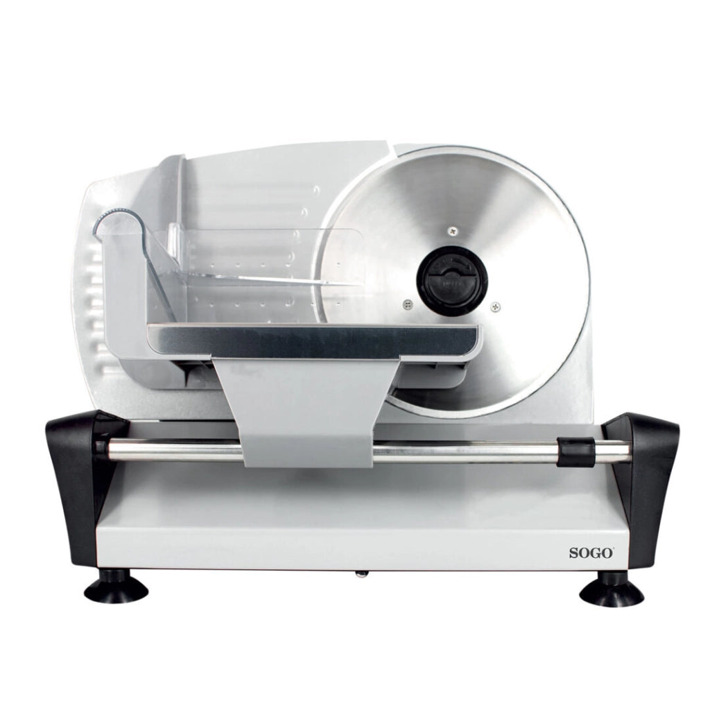 Affettatrice elettrica acciaio inox 190mm, regolazione spessore 0-15mm, 150W pane salumi formaggi cucina - SOGO