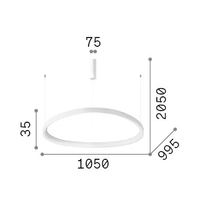 Lampada A Sospensione Gemini 1 Luce Led Integrato Bianco 78W Ip20
