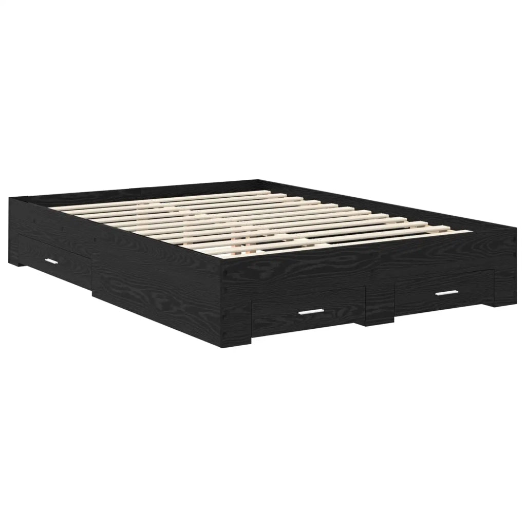 Struttura del letto Rovere Nero Legno multistrato