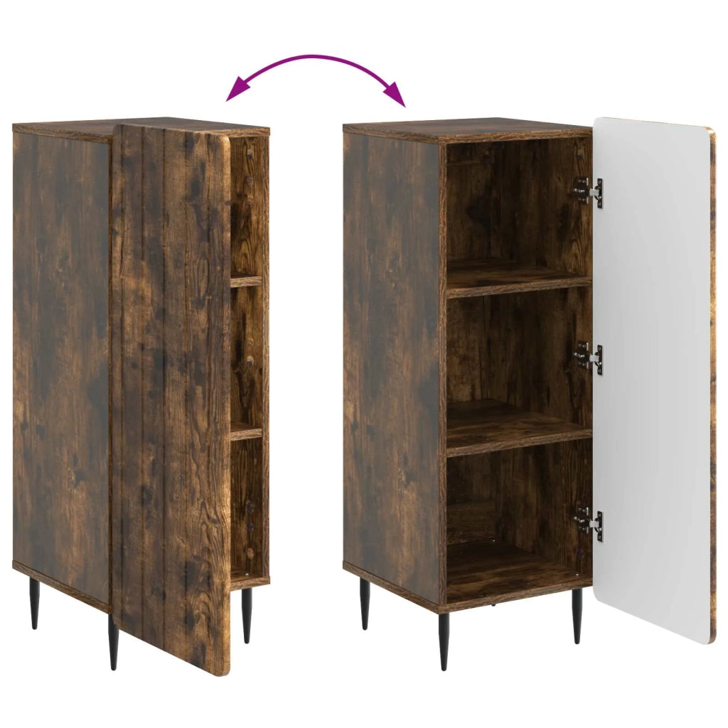 Credenza Rovere Fumo 34,5 x 33 x 92 cm Legno ingegnerizzato