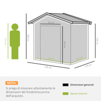 Casetta Box da Giardino in Lamiera per Deposito Attrezzi 236x174x190 cm  Grigio