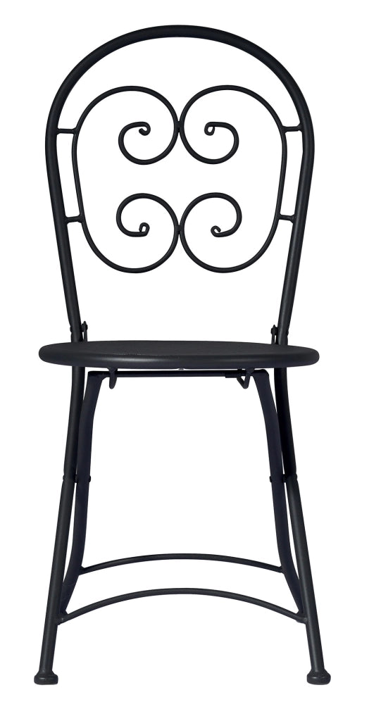 Sedia Pieghevole da Giardino 41x55x91 cm in Ferro Orta Grigio Antracite