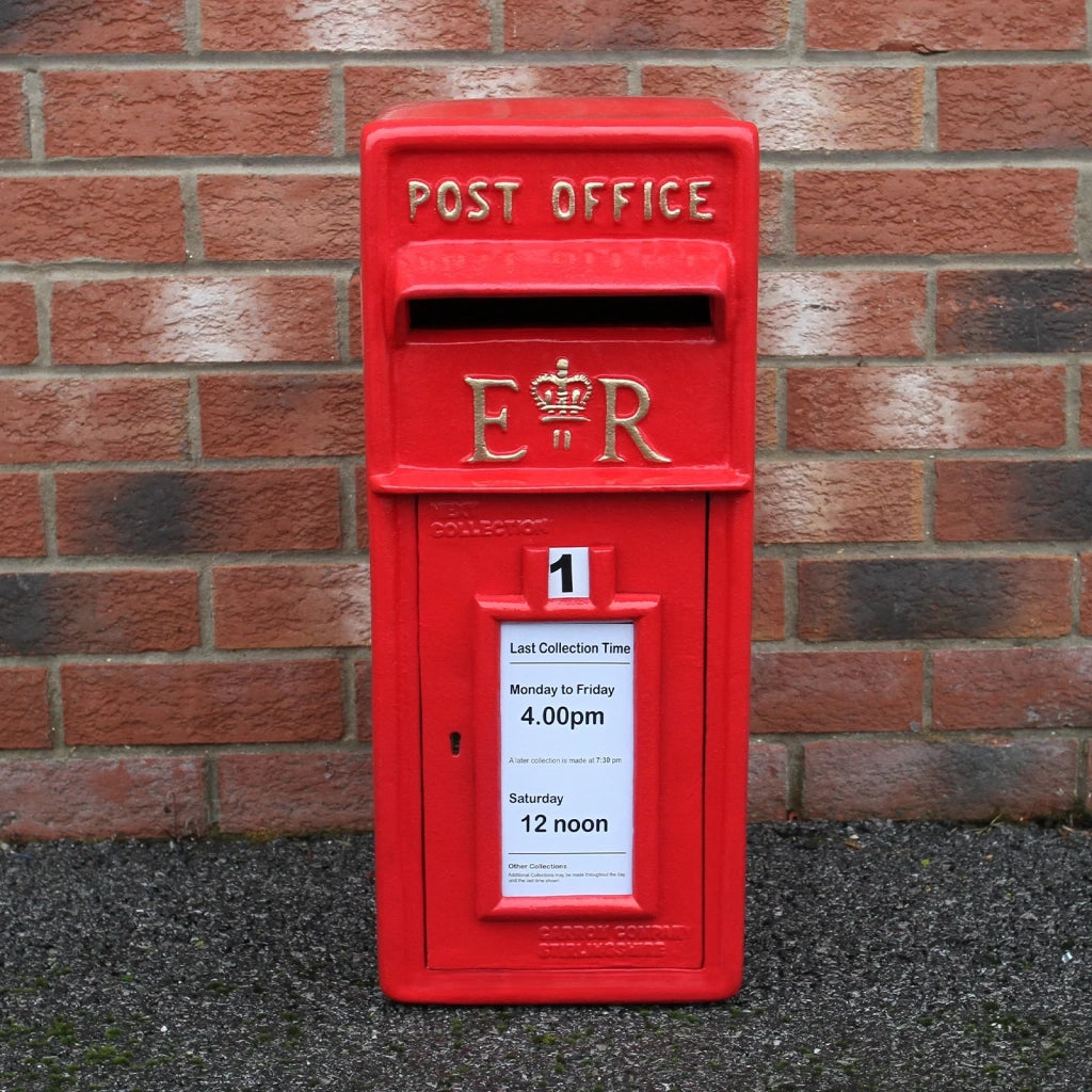 Cassetta Postale per le Lettere in Stile Britannico Inglese in Ghisa da Esterno Bocchetta Lettere Standard UK - Rosso