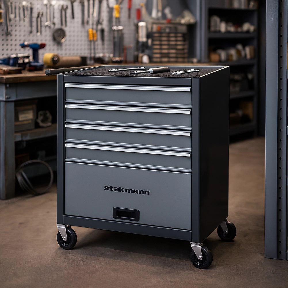 Carrello Portautensili con 4 Cassetti Grigio Carrellino per Utensili in Acciaio