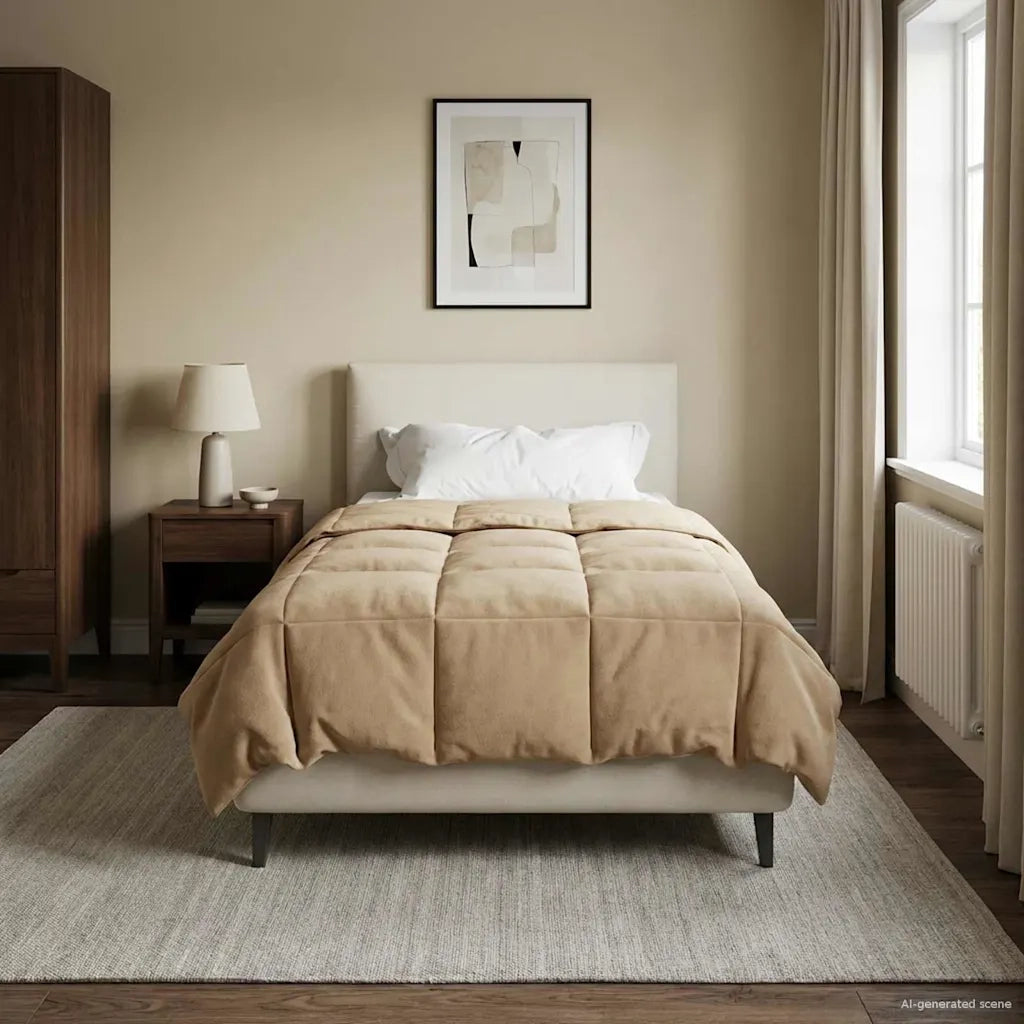 Piumone | Duvet Invernale Trapuntato Blu Scuro 140 x 220 cm Microfibra