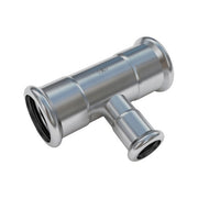 RACCORDO A T A PRESSARE INTERMEDIO RIDOTTO IN ACCIAIO INOX SERIE PRESS INOX 316L - Ø35XØ28XØ35  - CEX