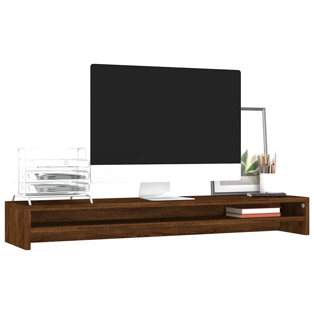 Supporto Monitor Rovere Marrone 100x24x13 cm Legno Multistrato cod mxl 76909