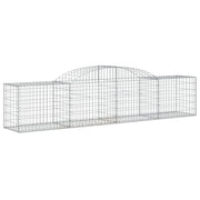 Cesto gabbione recinzione a gabbia muro di contenimento ad arco 300 x 50 x 60/80 cm ferro zincato argento 02_0040066
