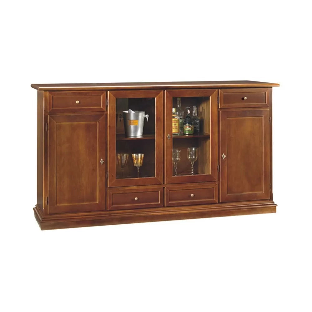 Madia credenza 4 porte legno tinta noce l.205 p.49 h.113 (385) - Mobili 2G