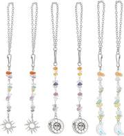 Set di 6 Ornamenti per Auto Specchi Opacizzanti, Tema Sole e Luna