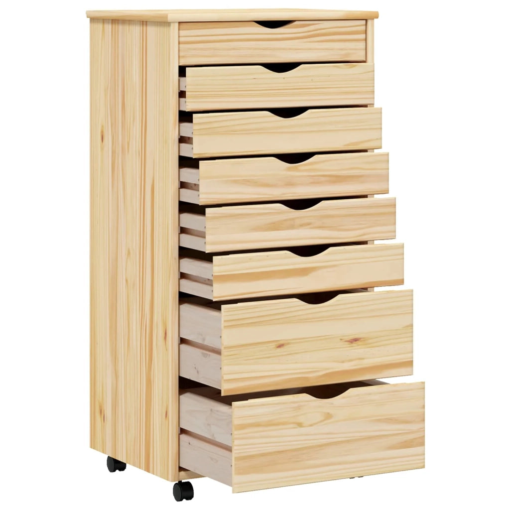 Armadietto Rotolante con Cassetti MOSS Vernice trasparente